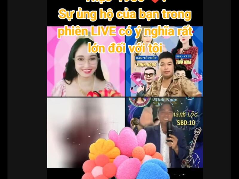 Livestream TikTok của Minh Ngọc Bolero, thể hiện sự tương tác gần gũi với khán giả