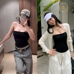 Hình ảnh áo ống trơn ôm body nữ chất cotton