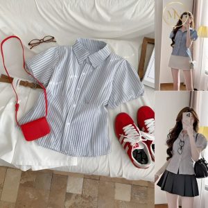ao-so-mi-ke-tay-phong-dang-ngan-(3) Áo sơ mi kẻ tay phồng dáng ngắn chất linen 3