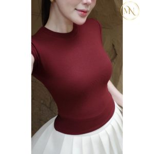 Hình ảnh áo thun ôm body nữ chất cotton 2