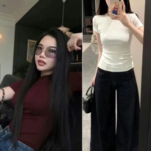 Hình ảnh áo thun ôm body nữ chất cotton 1