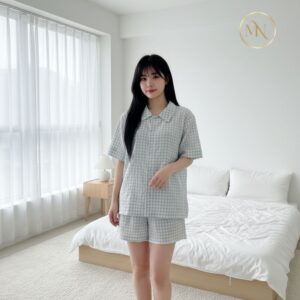 Bộ Đồ Ngủ Kẻ Caro Chất Đũi