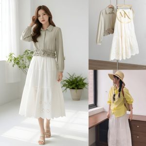 hình ảnh Chân Váy Midi Thêu Hoa