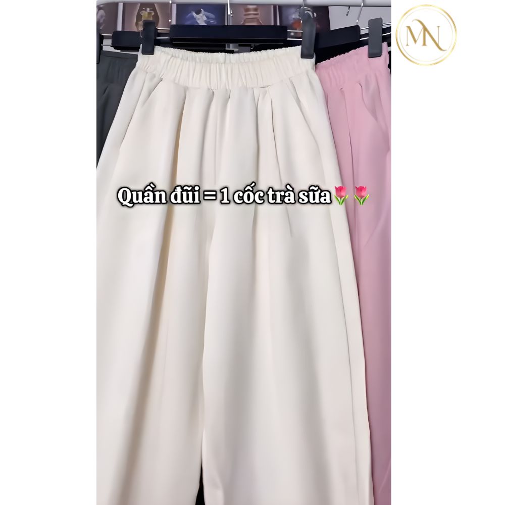 Quần Ống Rộng Nữ Chất Đũi | Lưng Cao, Vải Mát 3 Hình ảnh quần ống rộng chất đũi nữ