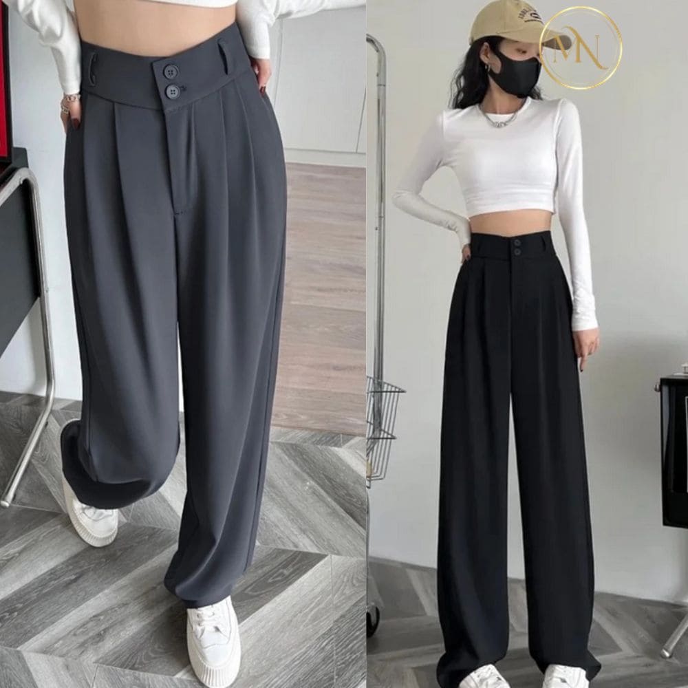 Quần Ống Rộng Nữ | Chất Tuyết Mưa Cạp Cao Siêu Xinh 1 Hình ảnh quần ống rộng nữ chất tuyết mưa 9