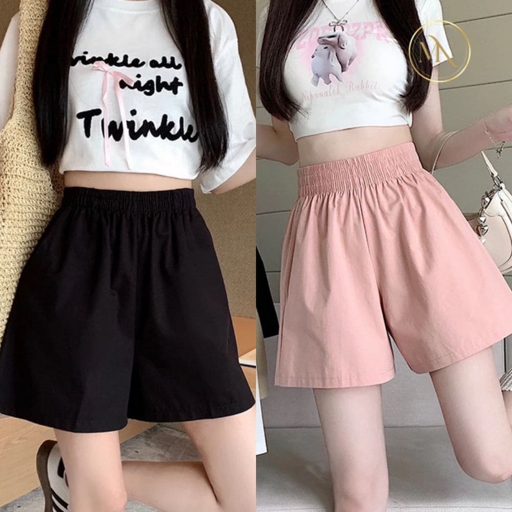 Quần Short Đũi Nữ | Cạp Chun, Vải Gió Mát Mẻ 1 Hình ảnh quần short đũi nữ cạp chun