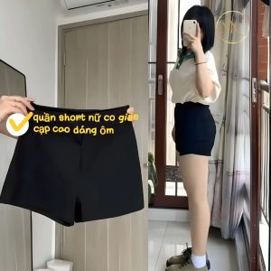 Hình ảnh quần short nữ cạp cao vải umi